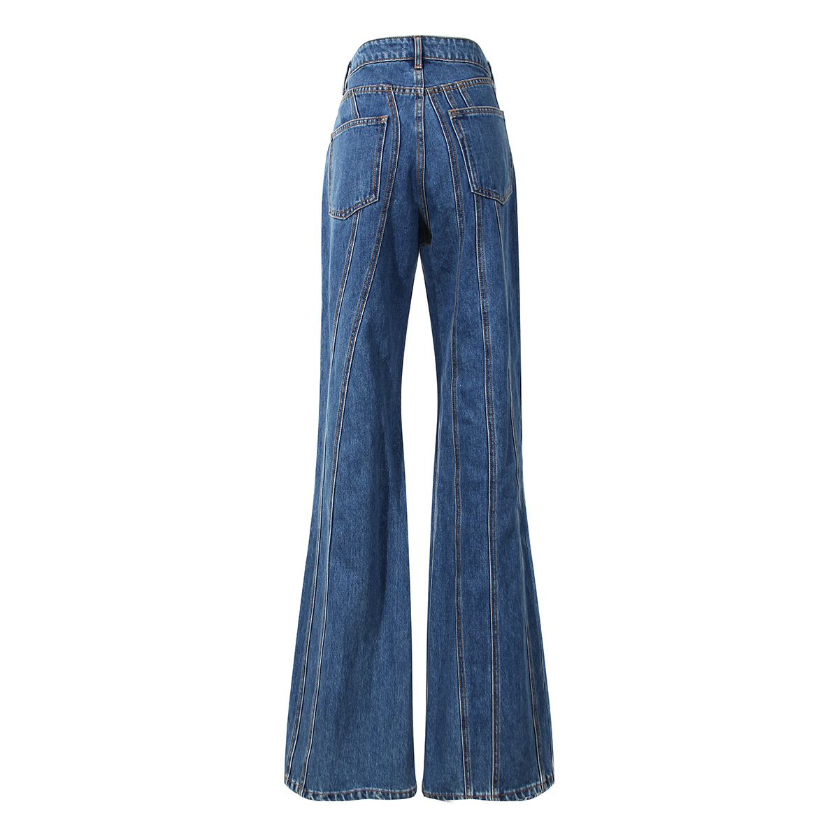 Asymmetrical Waist Design Casual Jeans - Image 3