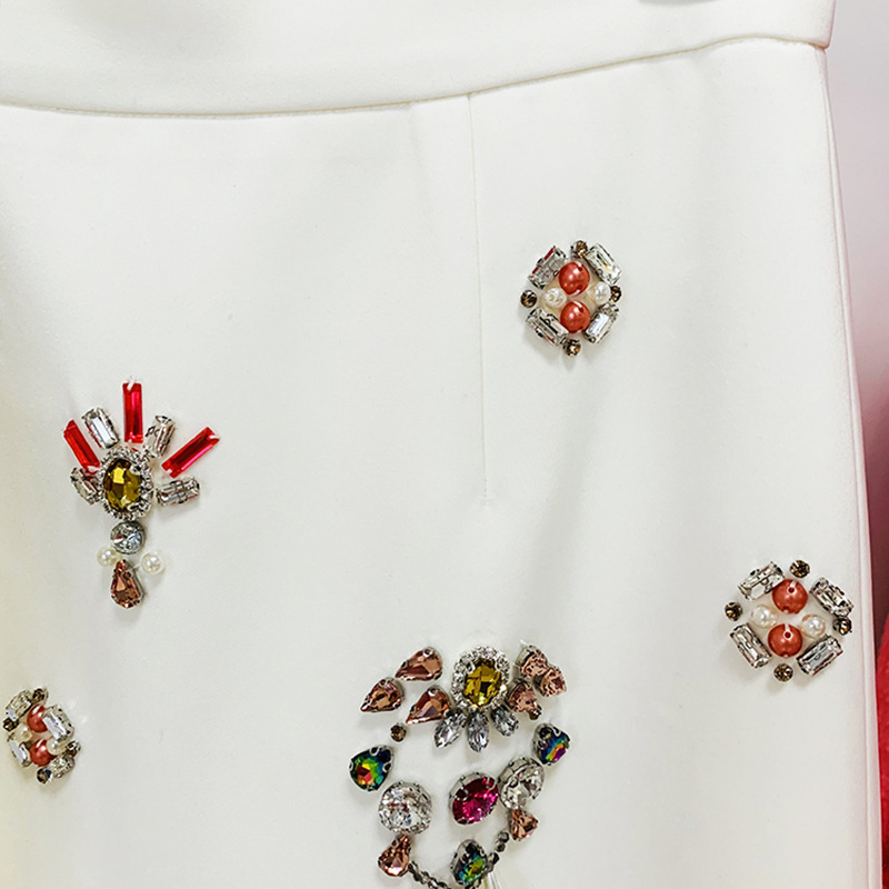 Beaded Jewel Embellished Short Jacket And Skirt Set - Image 4