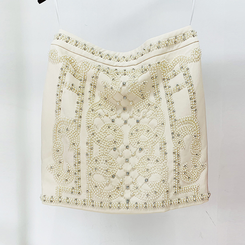 Beaded Sequin Halter Top Skirt Set Stylish Casual Outfits - Image 4