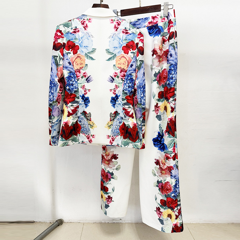 Fashionable Digital Print Suit Jacket Set - Image 3