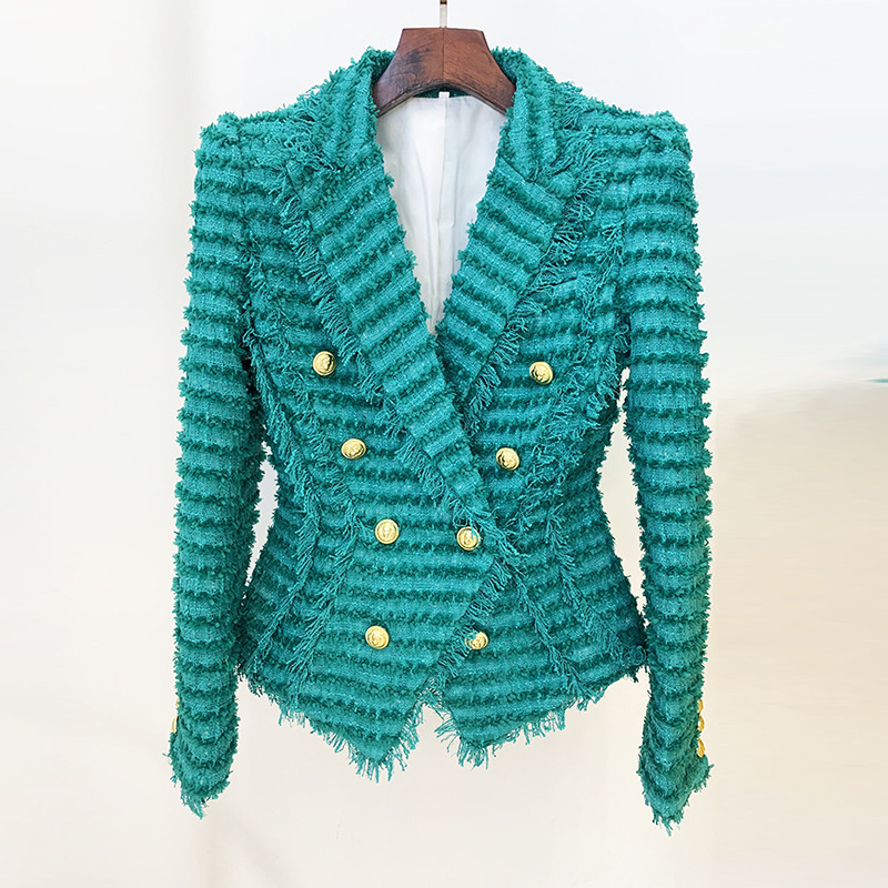 Trendy Fringed Tweed Blazer For Elegant Style - Image 10