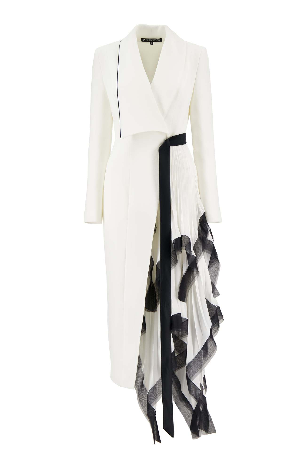 Asymmetrical Ruffle Hem Long Dress Elegant Casual Coat - Image 6