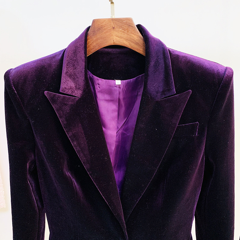Elegant Velvet Blazer And Flare Pants Set - Image 4