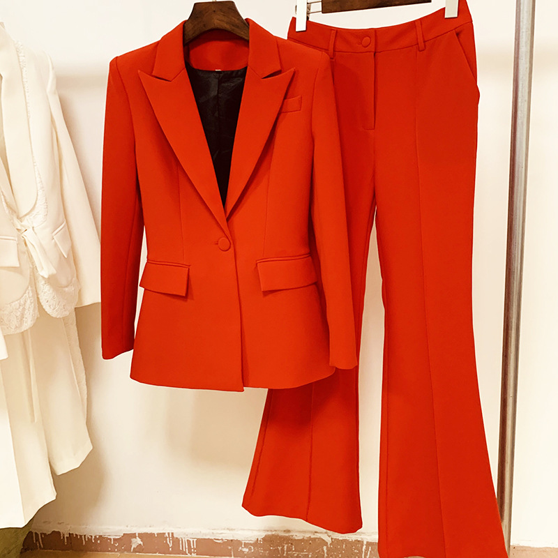Trendy Two-Piece Suit With Blazer And Flared Pants - Image 2