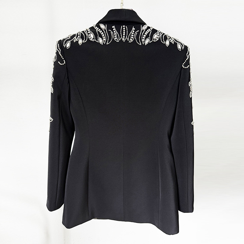 Fashionable Tailored Blazer With Rhinestone Embellishments - Image 3