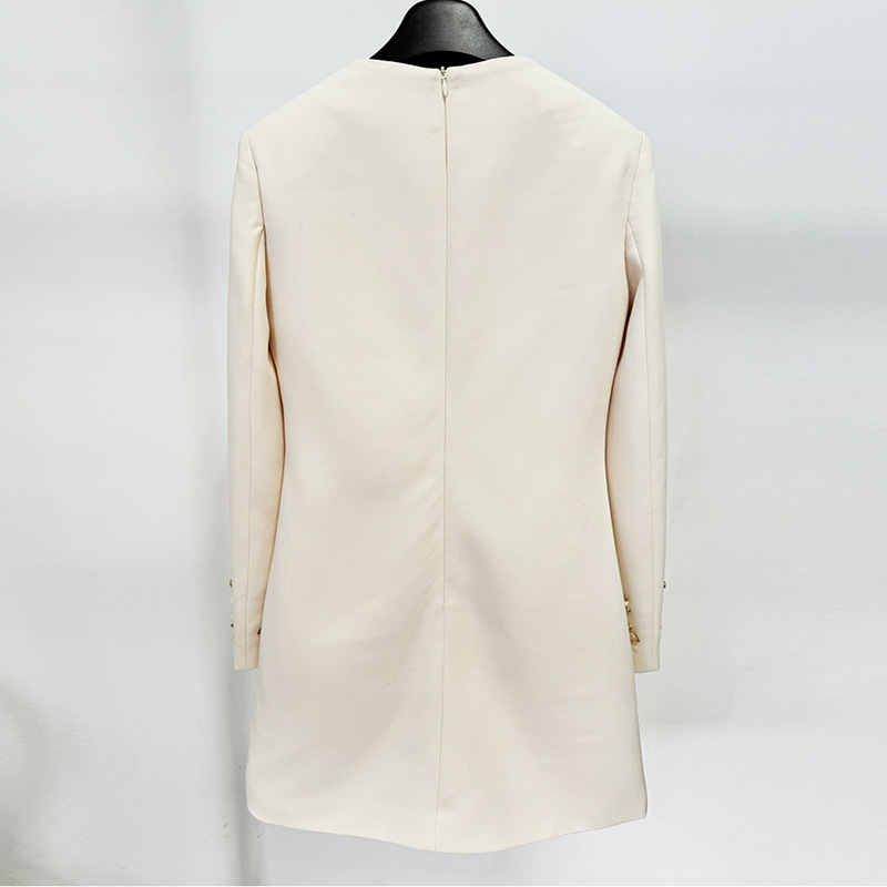 Elegant Beaded Long Sleeve Dress With V-Neck For Women - Image 4