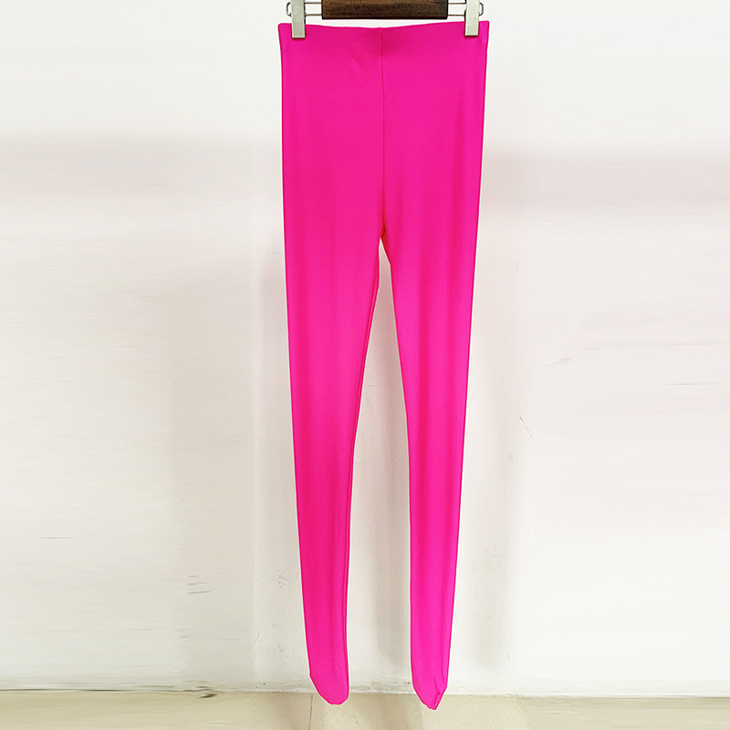 Fluorescent Pink High-Stretch Leggings - Image 6