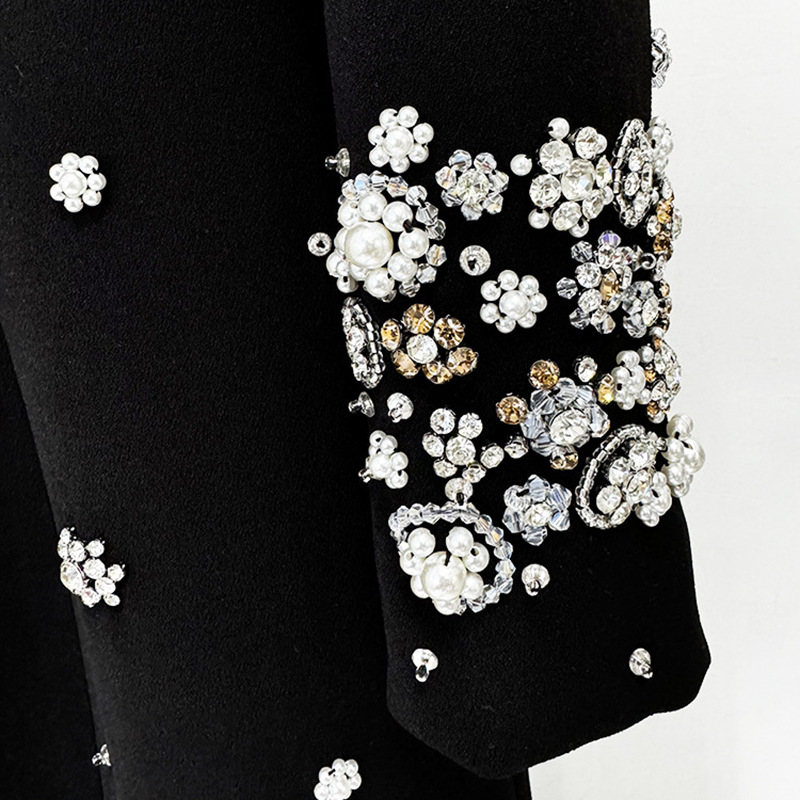 Elegant Long Sleeves Beaded Dress With Round Neck - Image 3