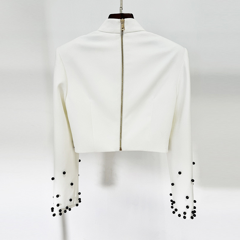 Trendy Pearl Beaded Short Sleeve Top & Long Skirt Set - Image 4