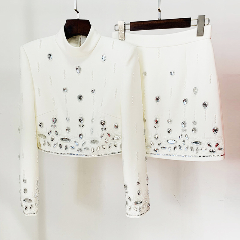 French Romantic Short Sleeve Jacket And Skirt Set - Image 7