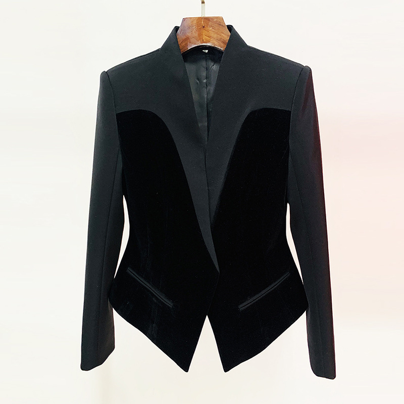 Fashion Slim Fit Velvet Blazer Suitable For Business Casual - Image 2