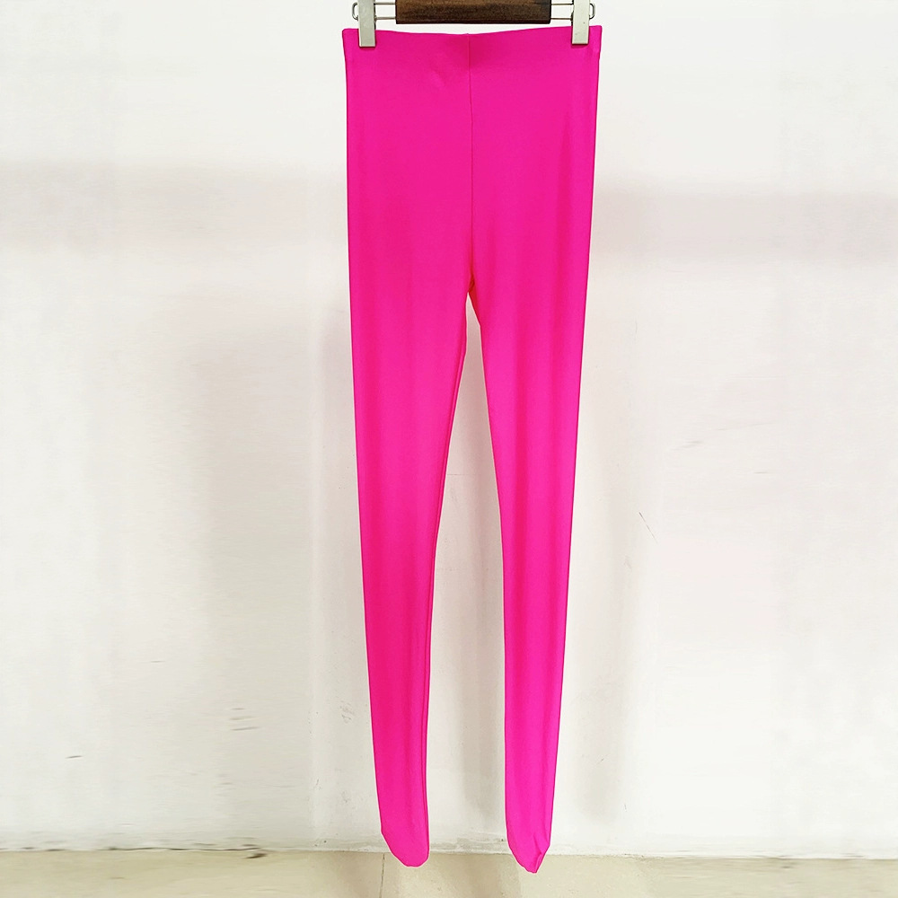Fluorescent Pink High-Stretch Leggings - Image 2