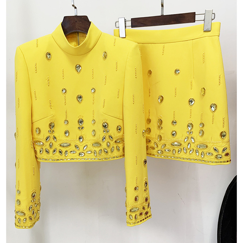 French Romantic Short Sleeve Jacket And Skirt Set - Image 6