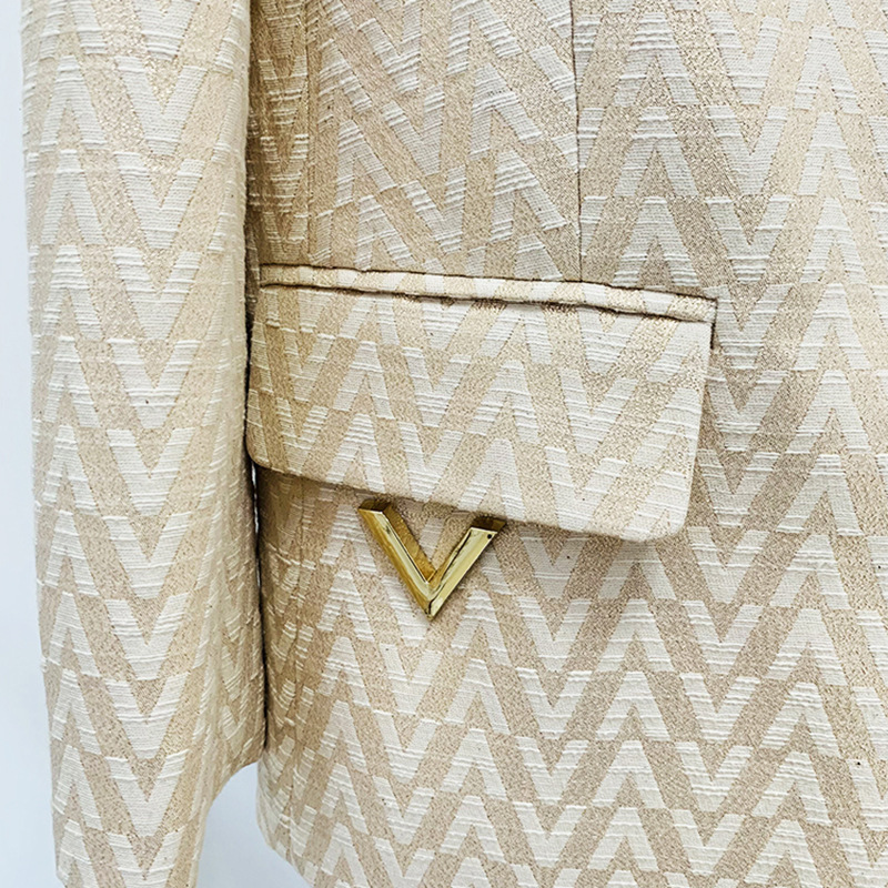 Elegant Jacquard Blazer And Trousers Set For Events - Image 4