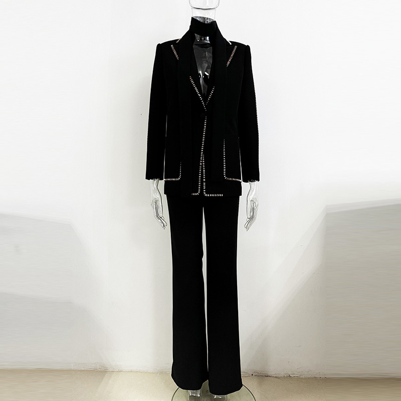 Trendy Stylish Scarf Jacket And Pants Set - Image 4