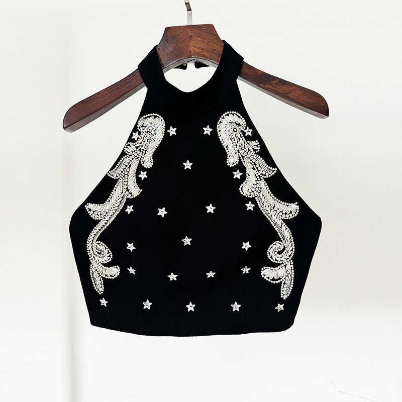 Fashionable Beaded Cami Top And Mini Skirt Set - Image 2