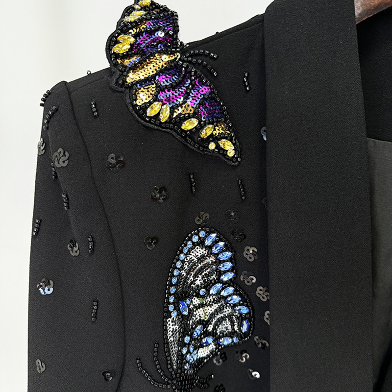 Trendy Butterfly Embellished Suit Set With Long Pants - Image 4