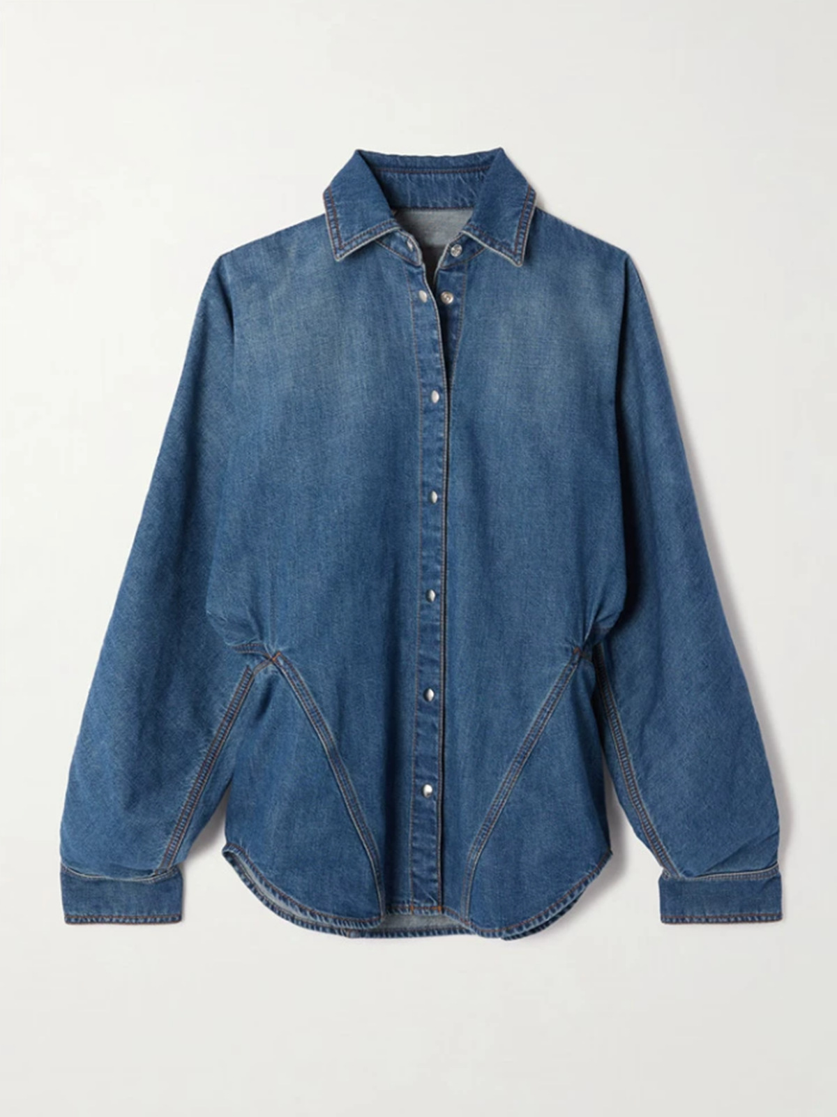 Trendy Denim Two-Piece Set With Asymmetrical Ruffled Skirt - Image 3