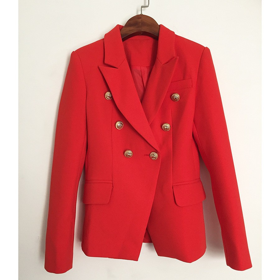 Double-Breasted Blazer With Metal Lion Head Button - Image 13