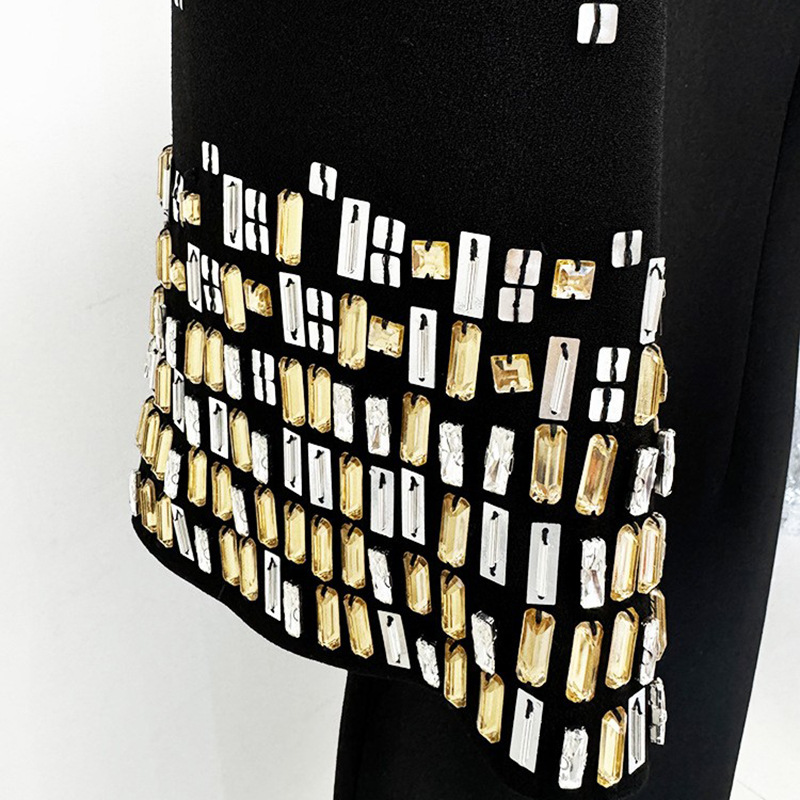 Elegant Black Beaded Midi Dress - Image 4