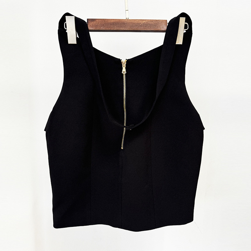 Trendy Rose Metal Buckle Neck Half Body Pencil Skirt - Image 3