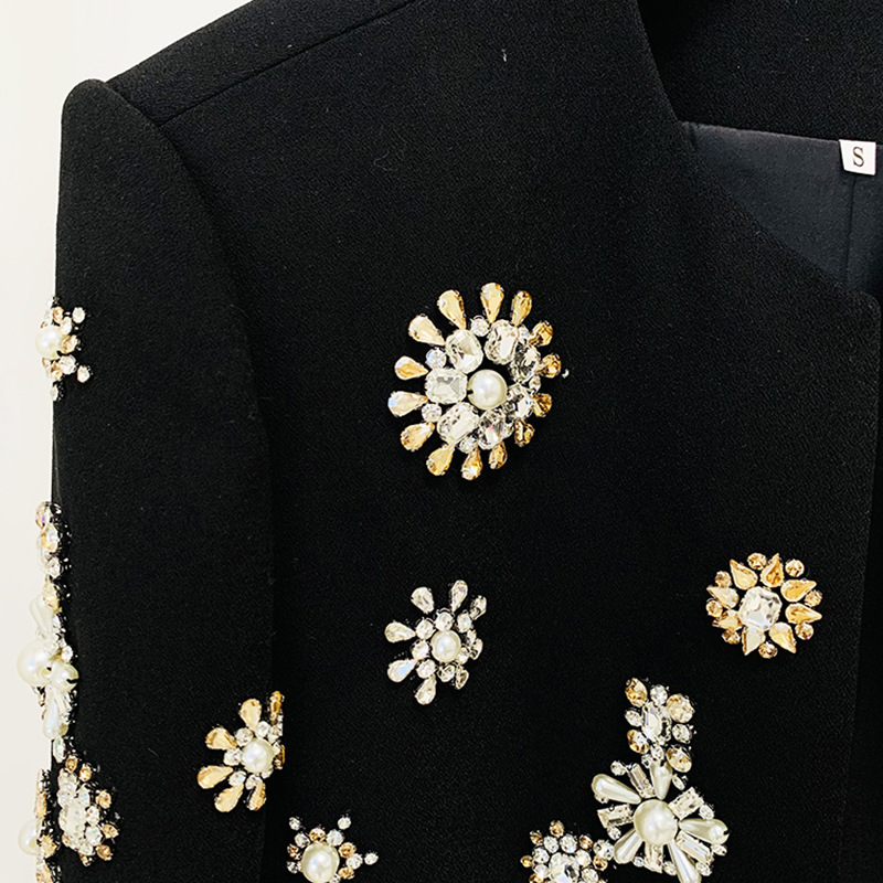 Trendy Casual Beaded Jacket And Flared Pants Set - Image 4
