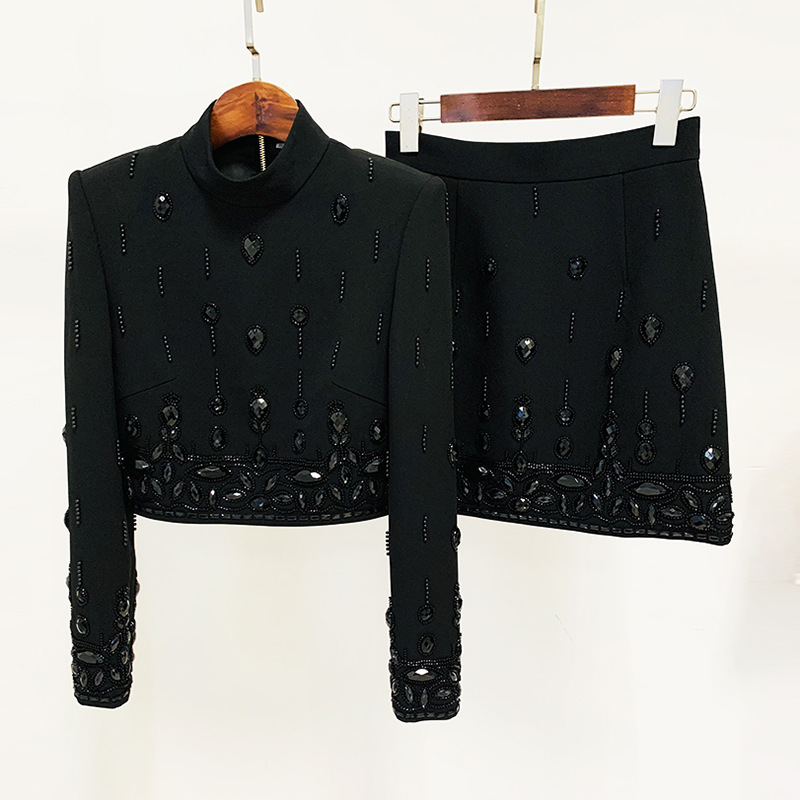 French Romantic Short Sleeve Jacket And Skirt Set - Image 8