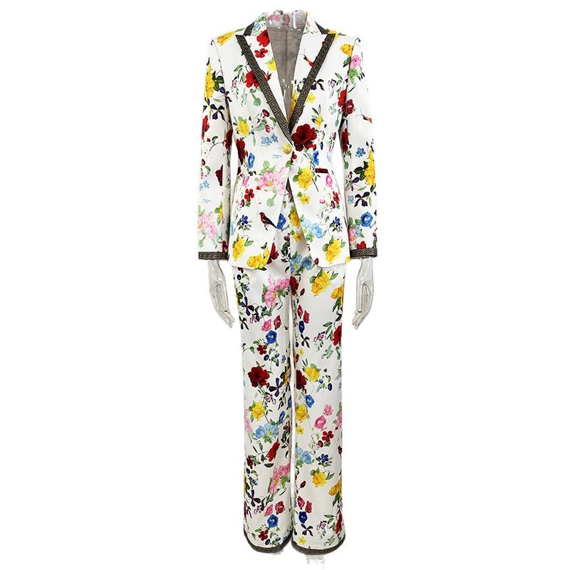 Trendy Printed Blazer And Pants Set - Image 5
