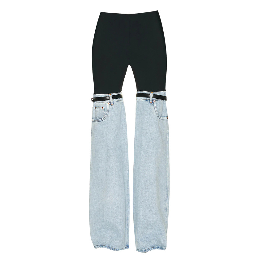 Trendy High-Waisted Straight-Leg Denim Pants - Image 5