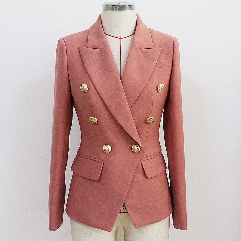 Double-Breasted Blazer With Metal Lion Head Button - Image 14