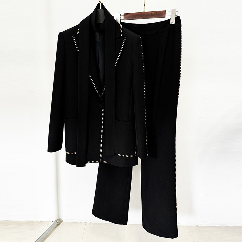 Trendy Stylish Scarf Jacket And Pants Set - Image 7